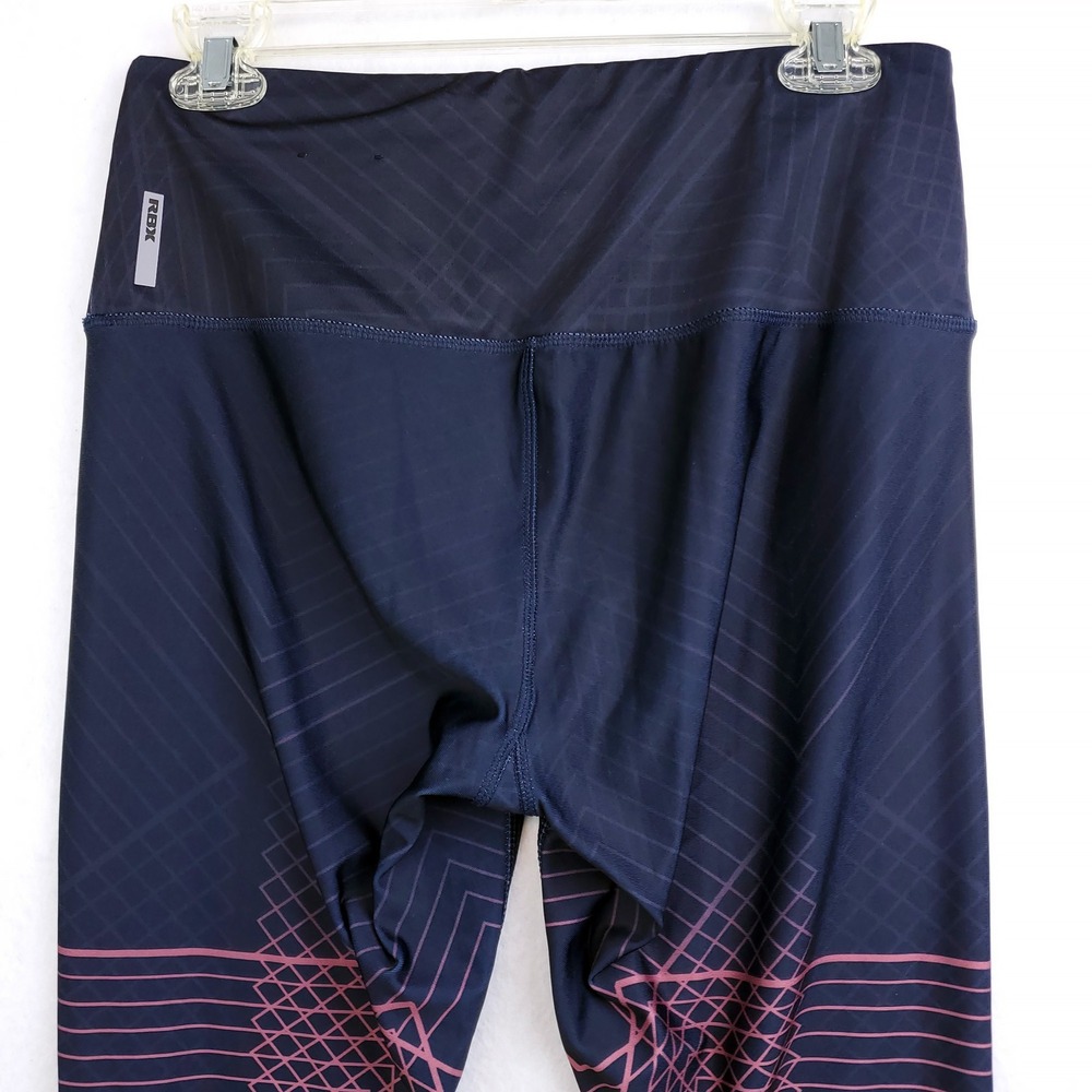 RBX Leggings Navy Blue Geometric Print Women's Size L - Picture 4 of 8